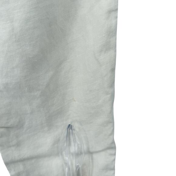 H&M White Linen Pants Drawstring Waist Casual Lightweight Cropped Women's Size 2 - Picture 3 of 6